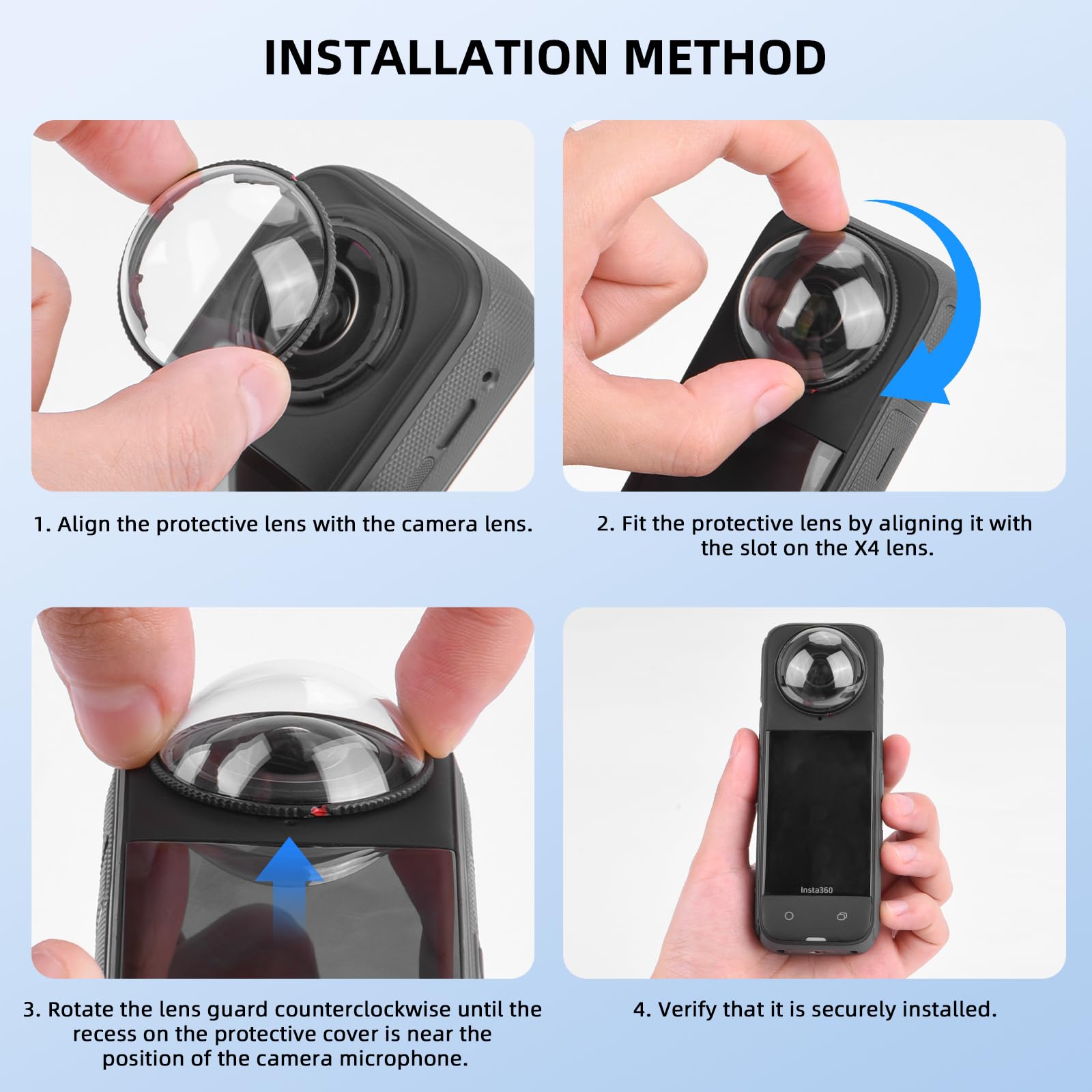 Insta360 X4 プレミアムレンズガード スクリーンプロテクター付き Amazon | Flymile X4 プレミアムレンズガード Insta360 X4用 高透明度